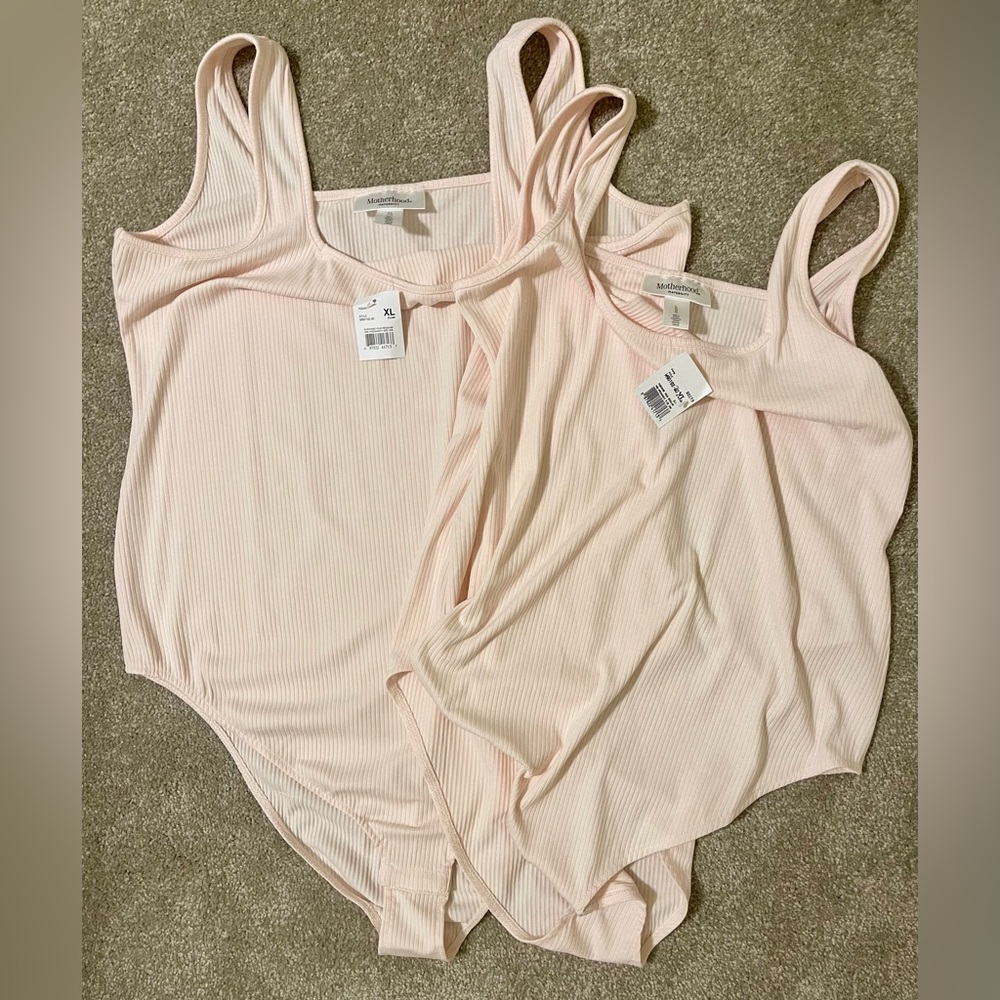 SQUARE NECK RIBBED MATERNITY BODYSUIT